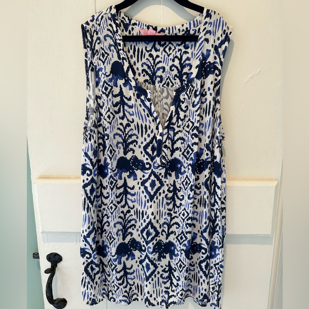 Lilly Pulitzer Elephant blouse sz Small
